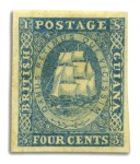 1853-55 Waterlow lithographed 4 cents first state 