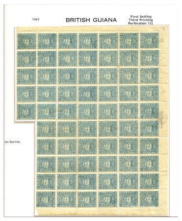 Stamp of British Guiana 1860-76 Ship issue 4 cent perf. 12 1/2 mint block 