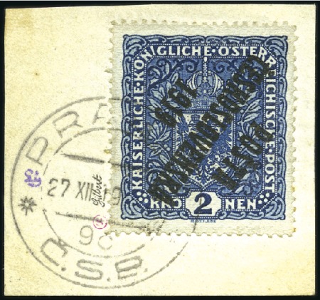 Stamp of Czechoslovakia 1919 2K violet ultramarine (so-called dark blue), 