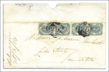 Stamp of Australia » Tasmania 1854 (Mar 28) Entire from Red Hill to Launceston w