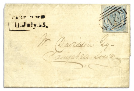 Stamp of Australia » Tasmania 1855 (Jul 11) Folded printed circular sent locally