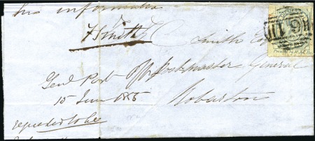 1855 (Jun 15) Wrapper sent locally in Hobart with 