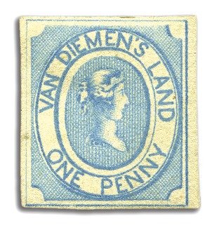 Stamp of Australia » Tasmania 1853 1d Blue unused, intermediate impression, medi