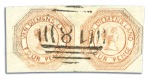 Stamp of Australia » Tasmania 1853-54 Courier 4d orange, plate 1, state 2, worn 