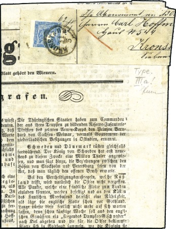 Stamp of Austria » Newspaper Stamps 1851 1855 Newspaper "Wiener Telegraf" (nearly complete)
