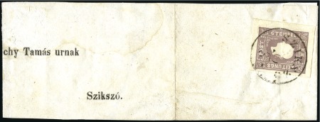 Stamp of Austria » Newspaper Stamp 1858/59 1859 1,05Kr dark lilac tied to complete newspaper 
