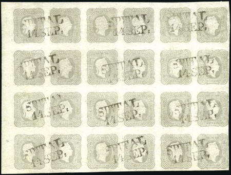 1861 1,05Kr light grey in block of 24 from left ma