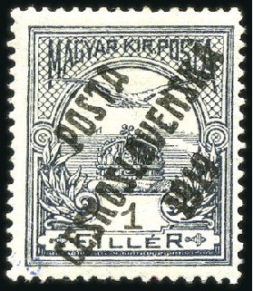 Stamp of Czechoslovakia 1919 POSTA CESKOSLOVENSKA 1919 overprint on Hungar
