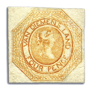 Stamp of Australia » Tasmania 1853 Dull Orange unused, plate 2, intermediate imp