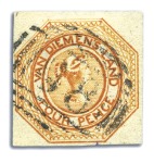 Stamp of Australia » Tasmania 1853-54 Courier 4d orange, plate 2, intermediate i