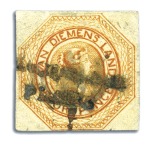 Stamp of Australia » Tasmania 1853 4d Orange plate 2, intermediate impression, t