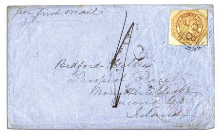 Stamp of Australia » Tasmania 1855 (Sep 29) & 1855 (Jul 11) Pair of covers, one 