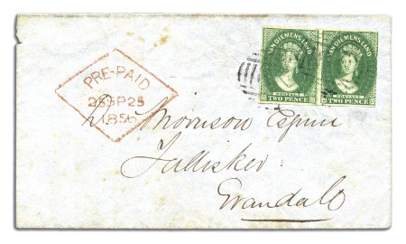 Stamp of Australia » Tasmania 1856 (Sep 25) Envelope from Launceston to Evandale