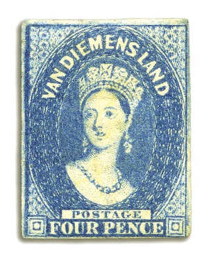 Stamp of Australia » Tasmania WITHDRAWN   1855 4d Blue unused and 4d Dark Blue w