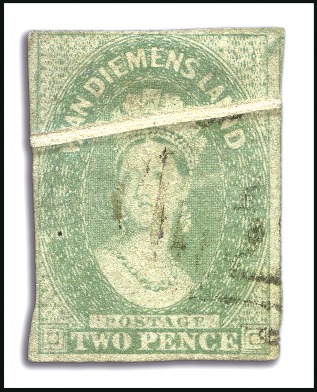 Stamp of Australia » Tasmania 1856-57 2d Dull Emerald-Green used selection of 6 