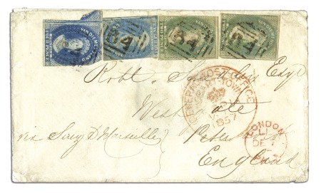 Stamp of Australia » Tasmania 1857 (Sep 11) Envelope from Hobart to England with