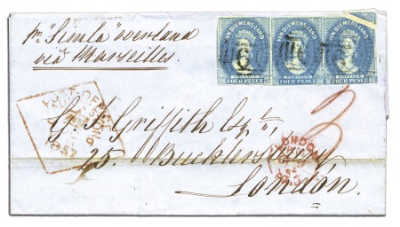 Stamp of Australia » Tasmania Covers

1857 (Oct 9) Wrapper from Launceston to 