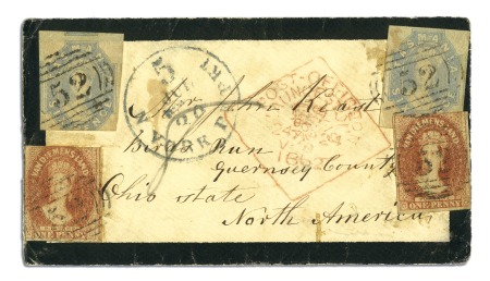 Stamp of Australia » Tasmania 1862 (Apr 24) Mourning envelope from Launceston to