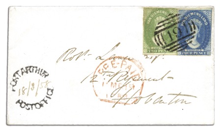 Stamp of Australia » Tasmania ONE OF ONLY 5 KNOWN COVERS WITH PORT ARTHUR HANDST
