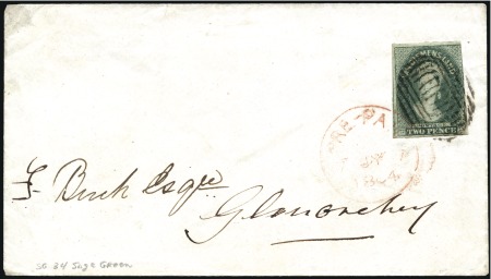 Stamp of Australia » Tasmania Unique 2d Suburban Franking

1864 (Jul 7) Envelo