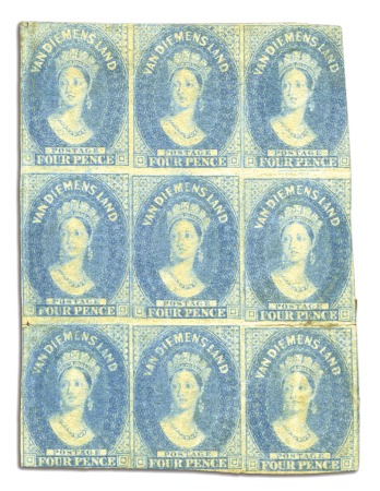 Stamp of Australia » Tasmania THE LARGEST KNOWN UNUSED MULTIPLE

1857-69 4d Bl
