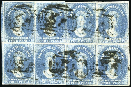 Stamp of Australia » Tasmania 1857-69 Chalon 4d blue (J. Davies printing) used b