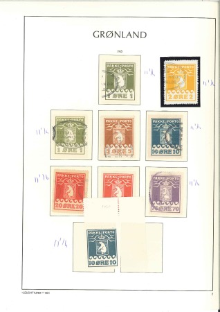 Stamp of Greenland 1915-1968 Collection on Leuchtturm pages, noted se