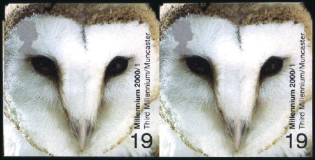 Stamp of Great Britain » Queen Elizabeth II 2000 Millennium Projects 19p Owl IMPERF. PAIR, min