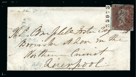 Stamp of Great Britain » 1841 1d Red 1854 (Mar 27) Mourning envelope from Tring with brown 1844-type numeral