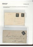 1840-53, Collection of 28 Line Engraved covers incl. BLUE Newry MC on poor 1d red