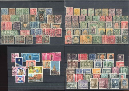 Stamp of Thailand THAILAND 1883-1964 Collection, mostly used, noted 2 values 1st issue, on 4 medium size stockcard