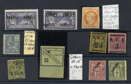 1870-1920, Sélection de 10 timbres de France et colonies,