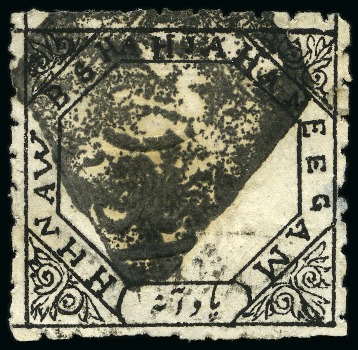 1895 1/4a black, used, showing "NAW B" variety