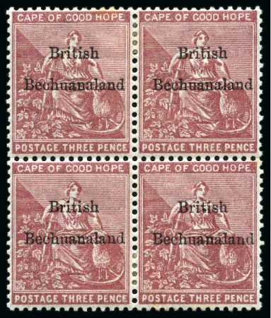 Stamp of Bechuanaland » British Bechuanaland 1885-87 Issue selection of multiples, with blocks of