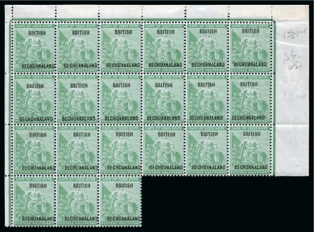 1897 1/2d Yellow-Green mint block of 21 from the top