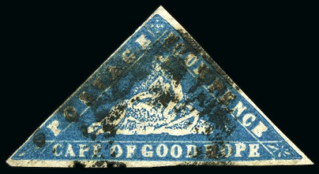 Stamp of South Africa » Cape of Good Hope 1861 Woodblock 4d deep bright blue, close to very good