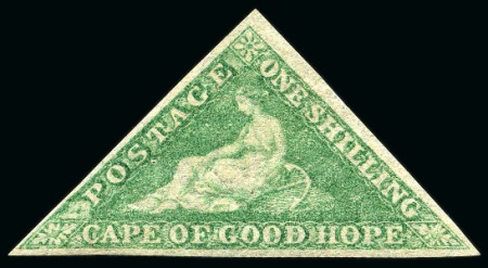 Stamp of South Africa » Cape of Good Hope 1863-64 1s Bright Emerald-Green mint og, fine to large