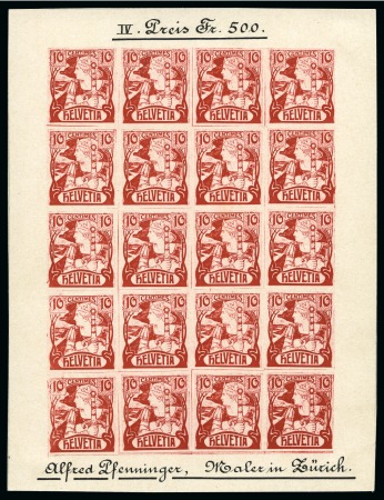 Stamp of Switzerland / Schweiz » Sammlungen 1862-1933, Probedruck Sammlung in einem Steckbuch mit