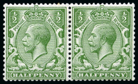 Stamp of Great Britain » King George V 1912-24 1/2d Green with "New Moon" flaw (R. 2/3) mint