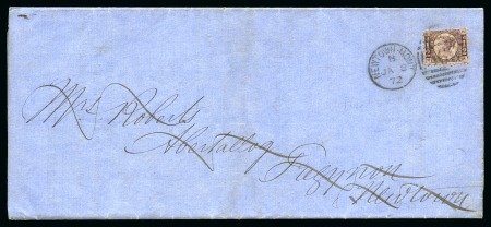 1870 1/2d Rose pl.9 on printed lettersheet sent locally