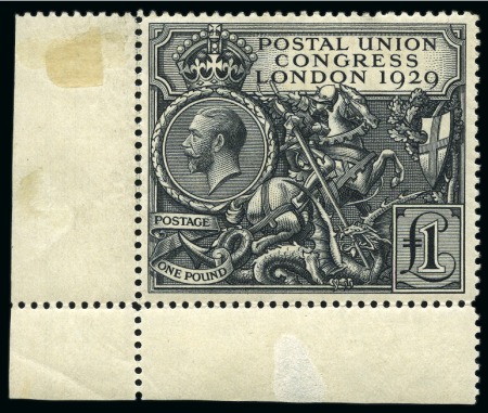 Stamp of Great Britain » King George V 1929 UPU £1 mint lh lower corner marginal