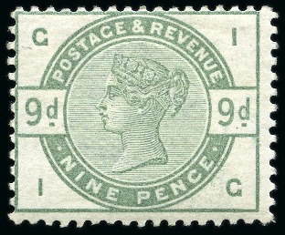 1883-84 9d Green mint lh with inverted watermark