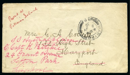 1918 Envelope to Maryport, England, forwarded to Liverpool