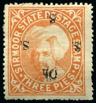 1892-97 Official 3p orange ovptd in black, unused, showing inverted ovpt variety, fine and scarce (SG £425)