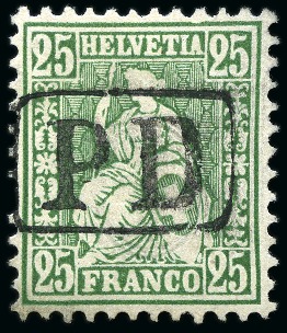 1862-90, Sammlung SITZENDE HELVETIA gezähnt in einen