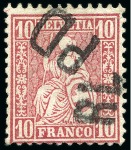Stamp of Switzerland / Schweiz » Sammlungen 1862-90, Sammlung SITZENDE HELVETIA gezähnt in einen