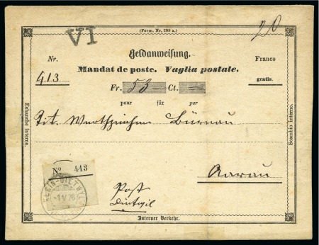 Stamp of Switzerland / Schweiz » Sammlungen 1864-1894, Partie mit Amtlichen Belege und Kuvert,