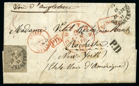 Stamp of Switzerland / Schweiz » Sitzende Helvetia Ungezähnt » 1856-57 Berner Druck (II) 1Fr violettgrau entwertet PORRENTRUY 11 DEC 57 auf