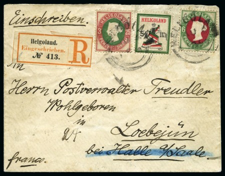 Stamp of German States » Heligoland 1890 Registered envelope sent to Loebejun