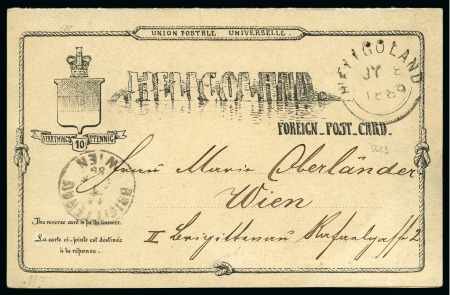 Heligoland 1889. Heligoland intact message / Reply